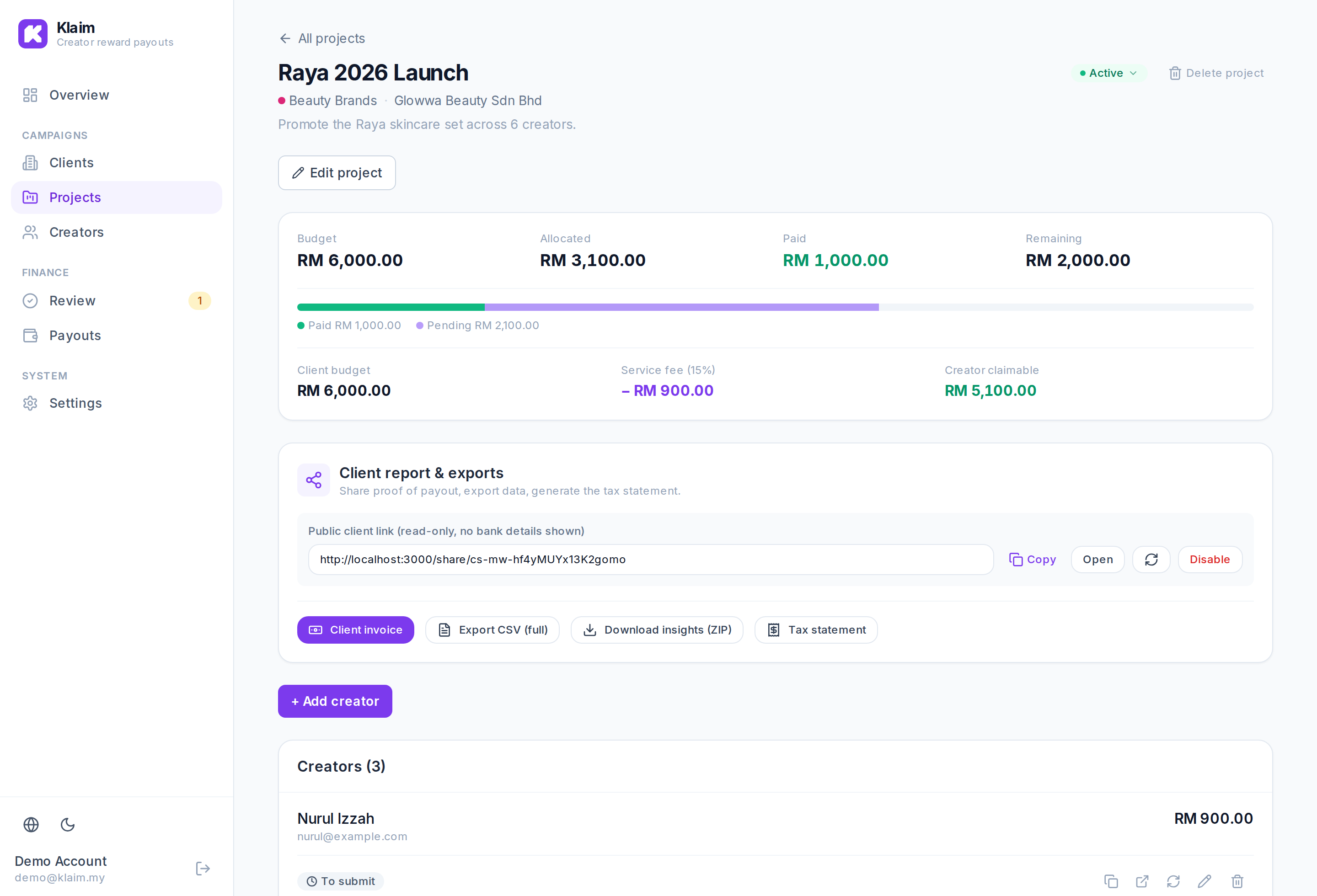 Campaign hub