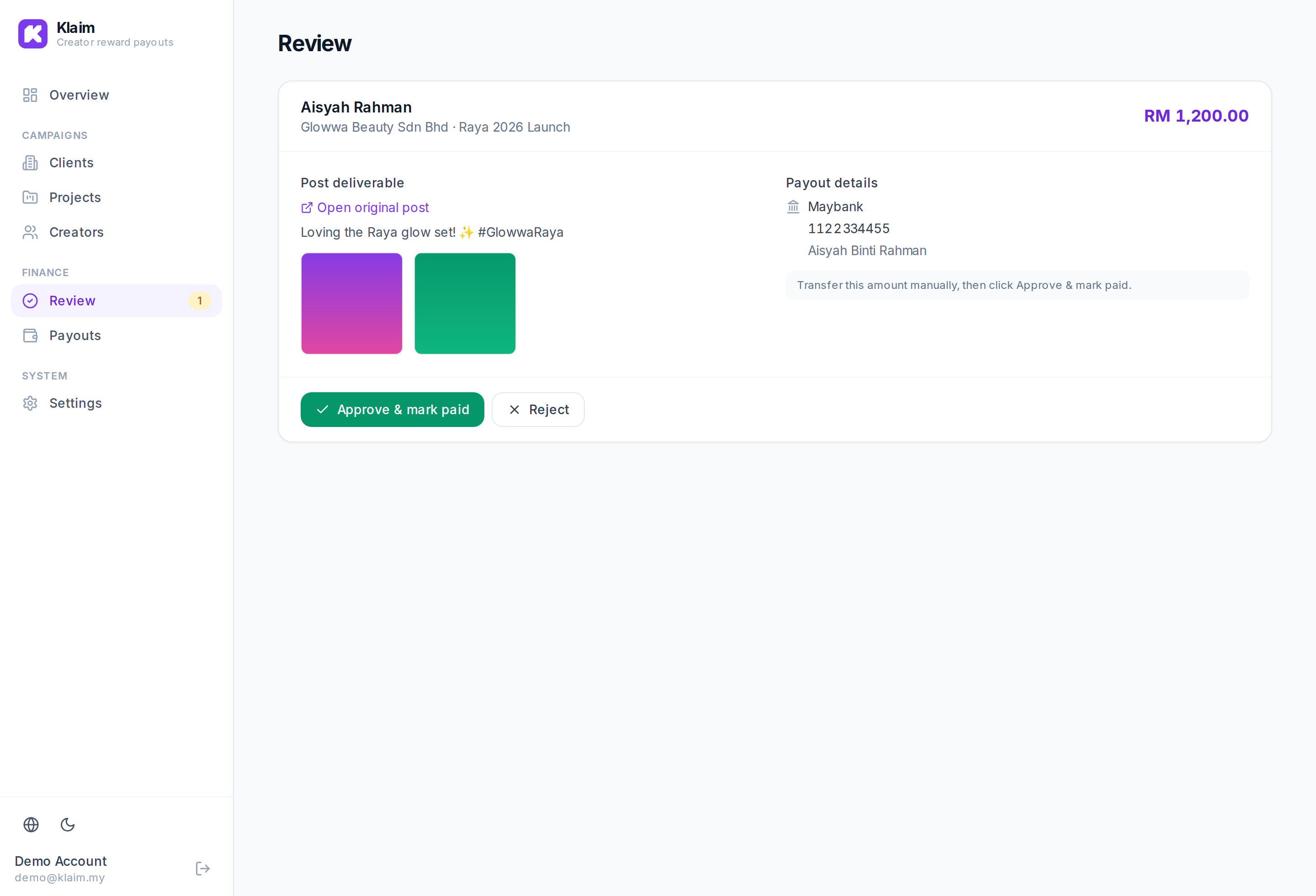 Review submissions